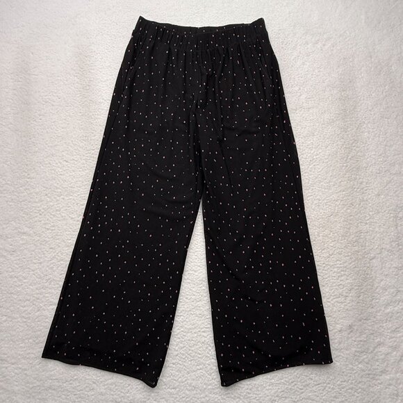 Cabi 2 Pc Wide Leg Crop Pants Set Impetuous Black Pink Micro Dot Retro Size S - Picture 4 of 14